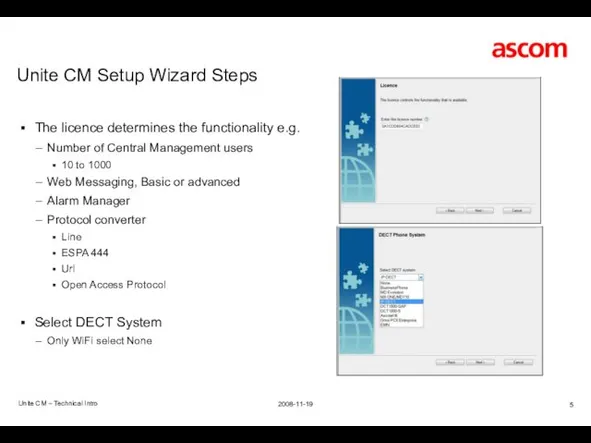 Unite CM Setup Wizard Steps Unite CM – Technical Intro