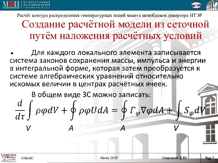 Расчёт контура распределения температурных полей макета моноблоков дивертора ИТЭР Создание