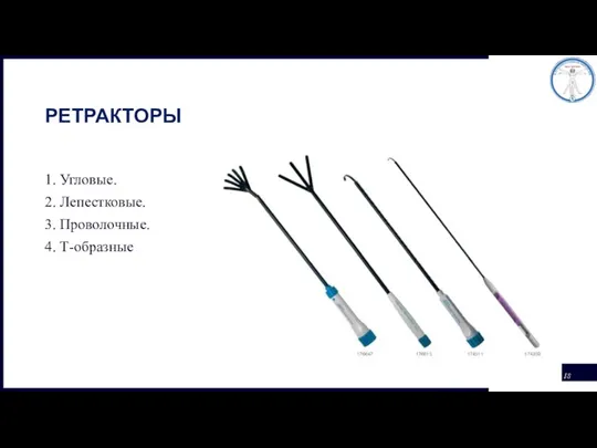 РЕТРАКТОРЫ 1. Угловые. 2. Лепестковые. 3. Проволочные. 4. Т-образные