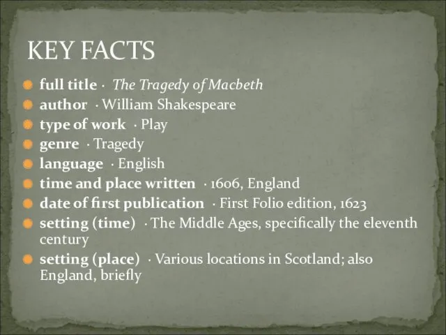 full title · The Tragedy of Macbeth author · William