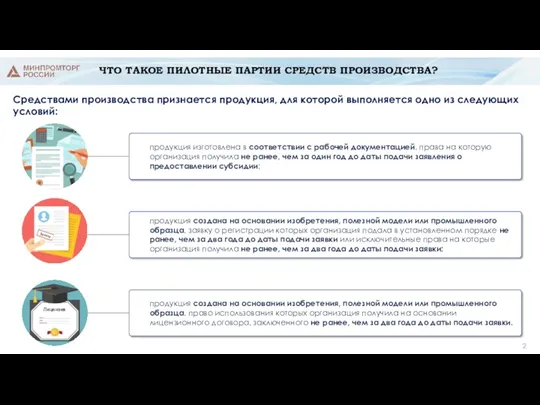 ЧТО ТАКОЕ ПИЛОТНЫЕ ПАРТИИ СРЕДСТВ ПРОИЗВОДСТВА? Средствами производства признается продукция,