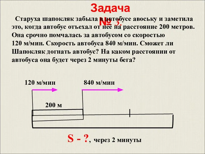 Задача № 3. Старуха шапокляк забыла в автобусе авоську и