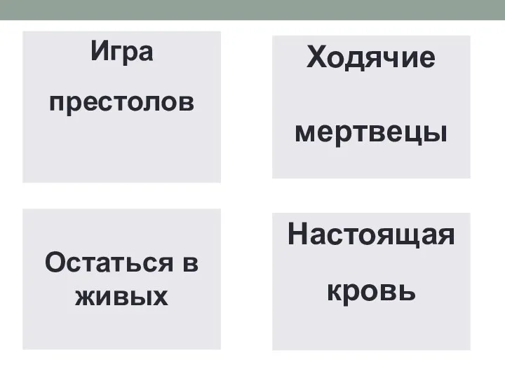 Игра престолов Ходячие мертвецы Остаться в живых Настоящая кровь