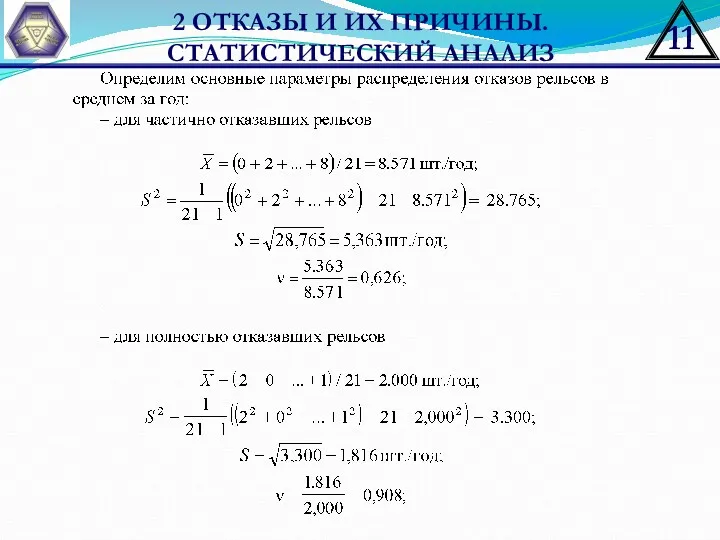 2 ОТКАЗЫ И ИХ ПРИЧИНЫ. СТАТИСТИЧЕСКИЙ АНАЛИЗ