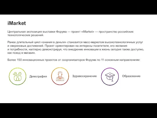 iMarket Центральная экспозиция выставки Форума — проект «iMarket» — пространство