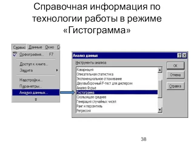 Справочная информация по технологии работы в режиме «Гистограмма»