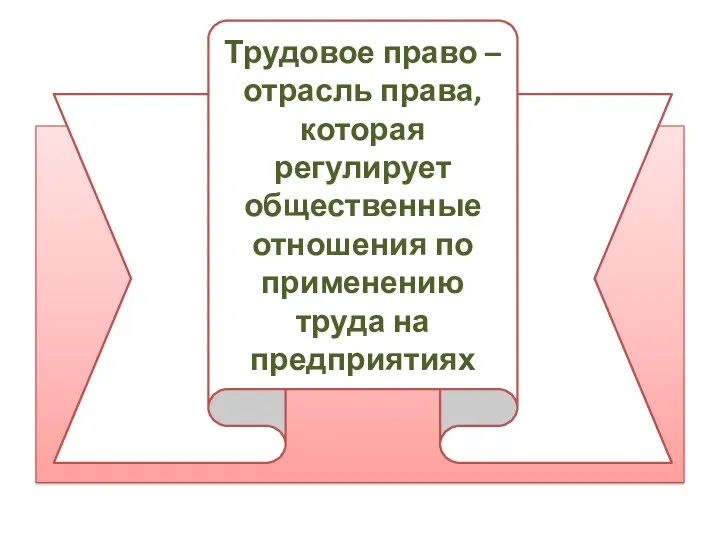 Трудовое право – отрасль права, которая регулирует общественные отношения по применению труда на предприятиях