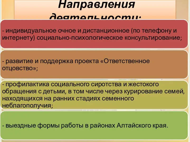 Направления деятельности: