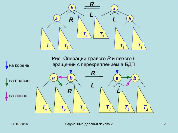 14.10.2014 Случайные деревья поиска 2 на корень на правое на левое