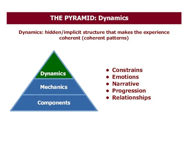 THE PYRAMID: Dynamics Constrains Emotions Narrative Progression Relationships Dynamics: hidden/implicit