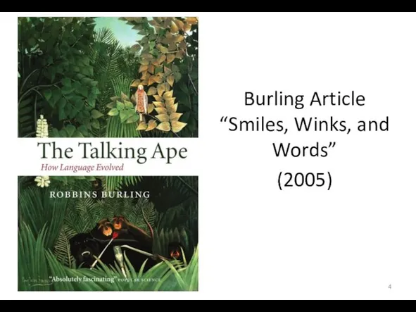 Burling Article “Smiles, Winks, and Words” (2005)