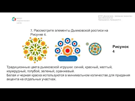 МБУДО «Художественная школа» ДПОП «Декоративно - прикладное творчество» Срок обучения