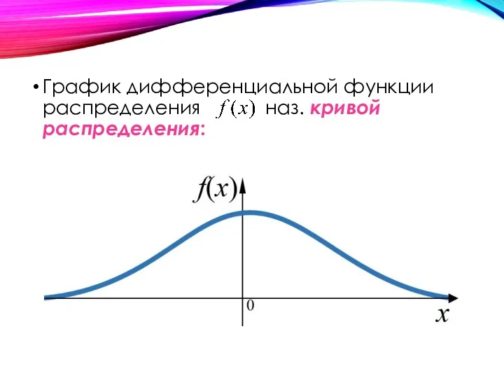 График дифференциальной функции распределения наз. кривой распределения: