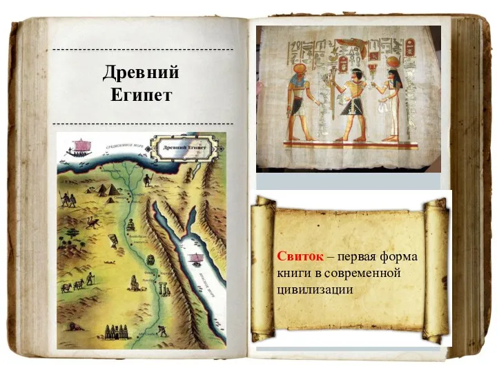 Древний Египет Свиток – первая форма книги в современной цивилизации