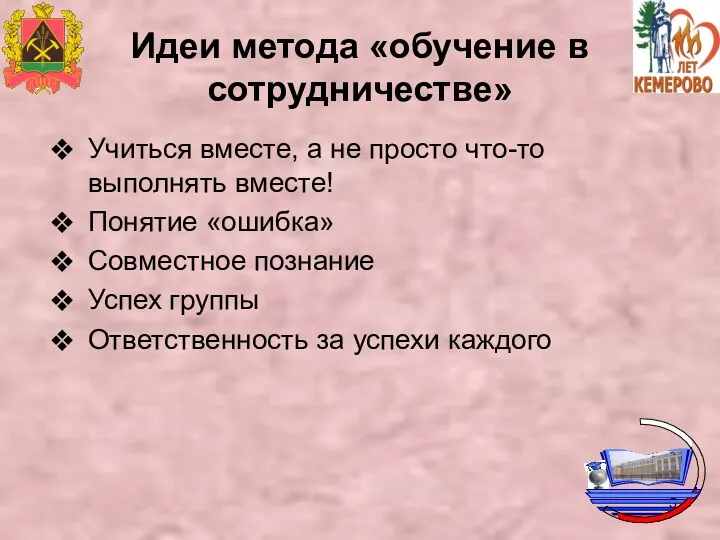 Идеи метода «обучение в сотрудничестве» Учиться вместе, а не просто