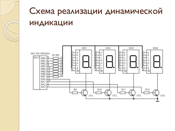 Схема реализации динамической индикации