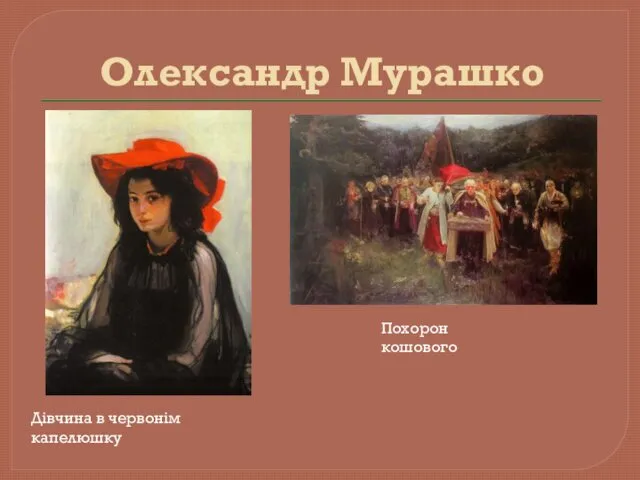 Олександр Мурашко Похорон кошового Дівчина в червонім капелюшку