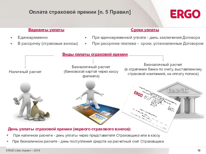 ERGO slide master – 2014 Оплата страховой премии [п. 5