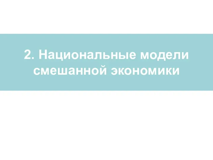 2. Национальные модели смешанной экономики