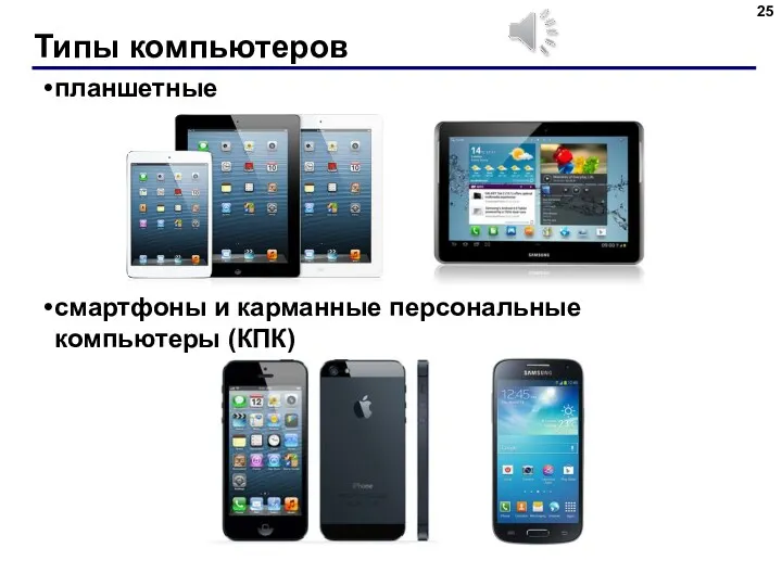 Типы компьютеров планшетные смартфоны и карманные персональные компьютеры (КПК)