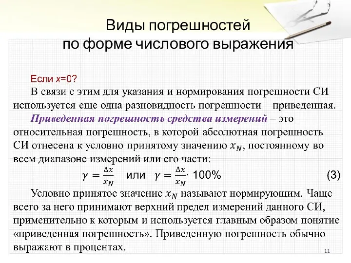 Виды погрешностей по форме числового выражения