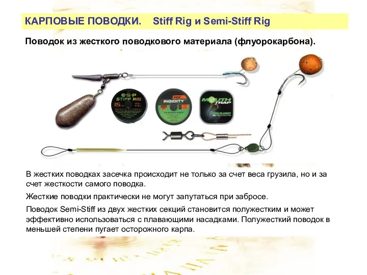 КАРПОВЫЕ ПОВОДКИ. Stiff Rig и Semi-Stiff Rig В жестких поводках