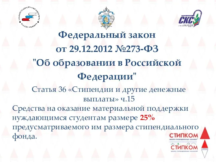 Федеральный закон от 29.12.2012 №273-ФЗ "Об образовании в Российской Федерации"