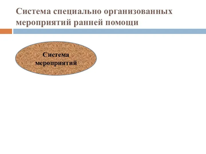 Система специально организованных мероприятий ранней помощи Система мероприятий первичная помощь