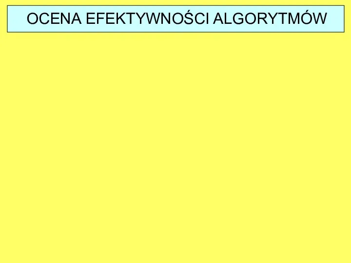 OCENA EFEKTYWNOŚCI ALGORYTMÓW