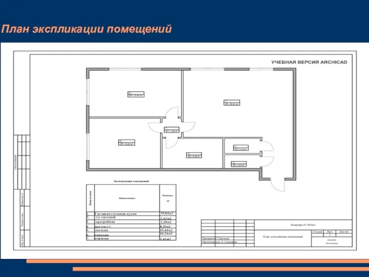 План экспликации помещений