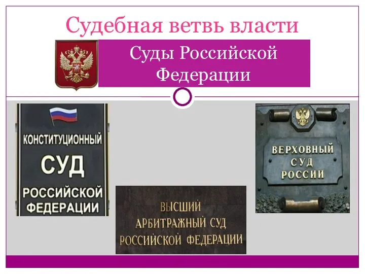 Судебная ветвь власти Суды Российской Федерации