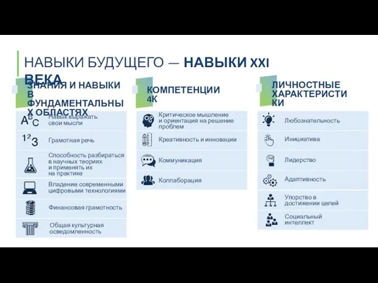 ЗНАНИЯ И НАВЫКИ В ФУНДАМЕНТАЛЬНЫХ ОБЛАСТЯХ Навык выражать свои мысли