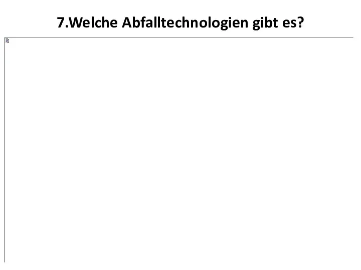 7.Welche Abfalltechnologien gibt es?