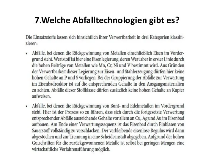 7.Welche Abfalltechnologien gibt es?