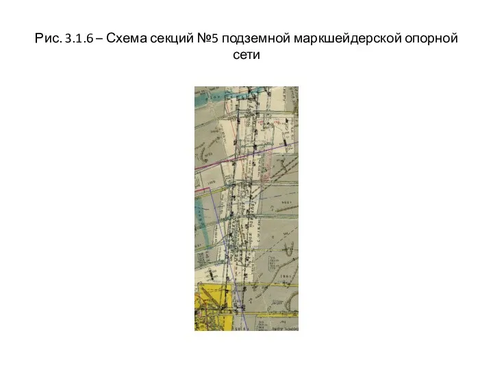 Рис. 3.1.6 – Схема секций №5 подземной маркшейдерской опорной сети