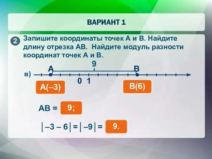 Запишите координаты точек А и В. Найдите длину отрезка АВ.