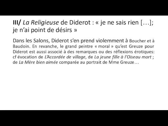 III/ La Religieuse de Diderot : « je ne sais