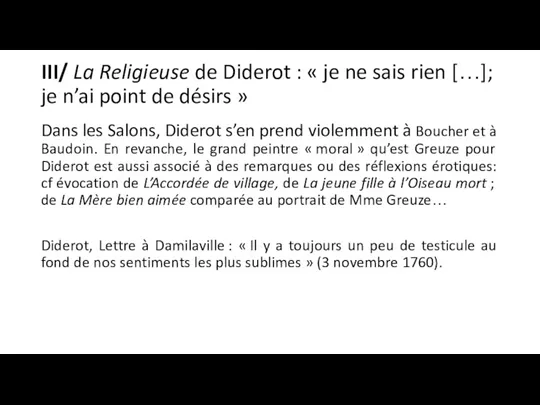 III/ La Religieuse de Diderot : « je ne sais