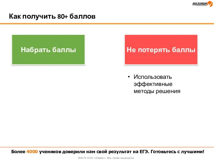 Как получить 80+ баллов Более 4000 учеников доверили нам свой