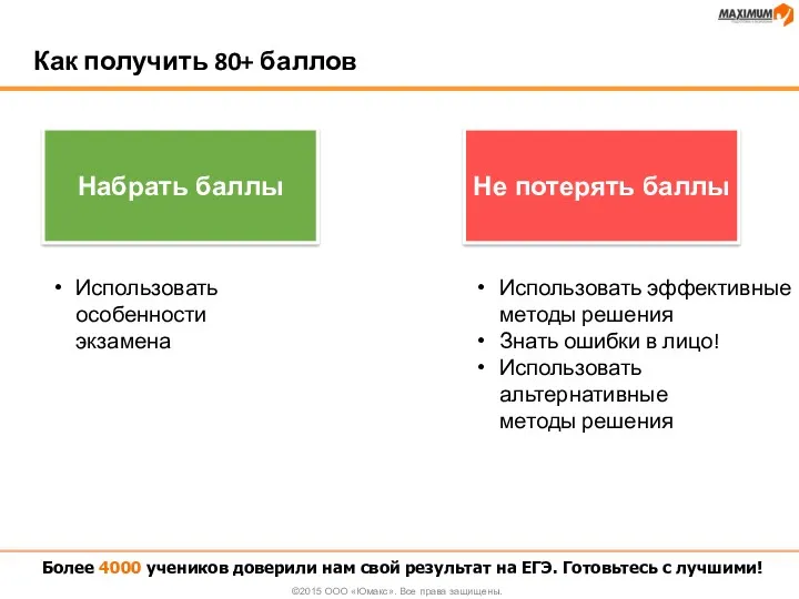 Как получить 80+ баллов Более 4000 учеников доверили нам свой