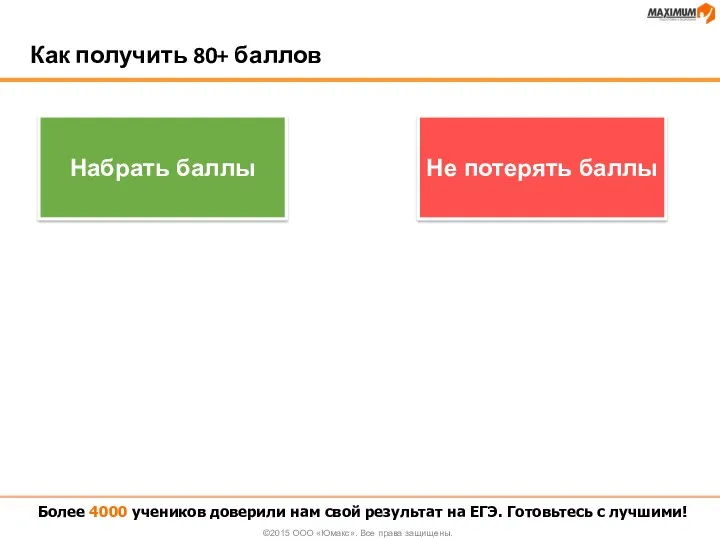 Как получить 80+ баллов Более 4000 учеников доверили нам свой