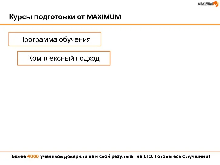 Курсы подготовки от MAXIMUM Более 4000 учеников доверили нам свой