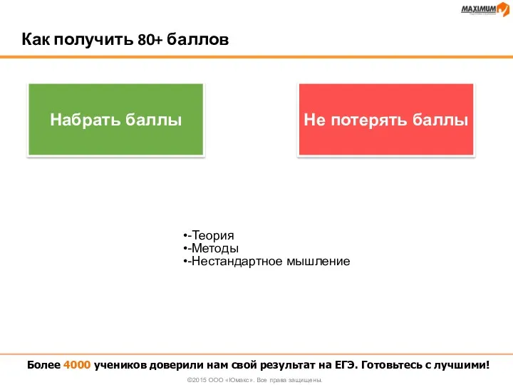 Как получить 80+ баллов Более 4000 учеников доверили нам свой