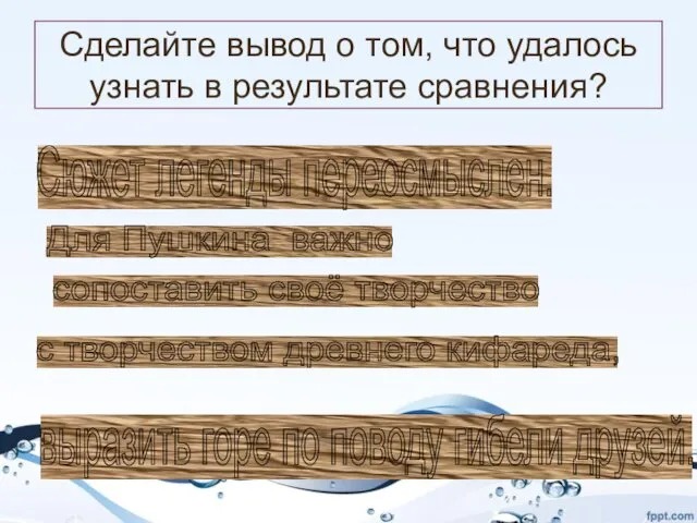 Сделайте вывод о том, что удалось узнать в результате сравнения?