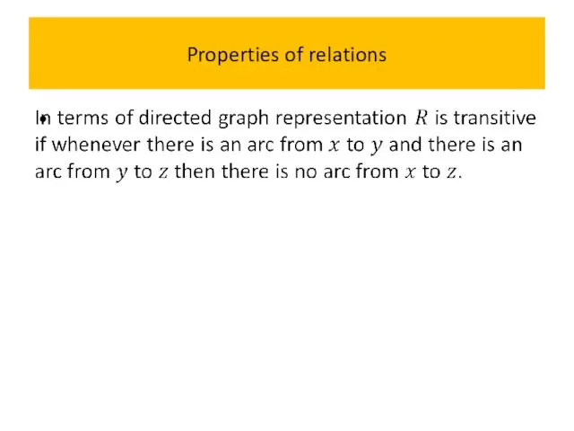 Properties of relations