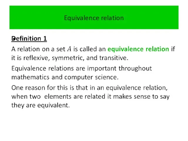 Equivalence relation