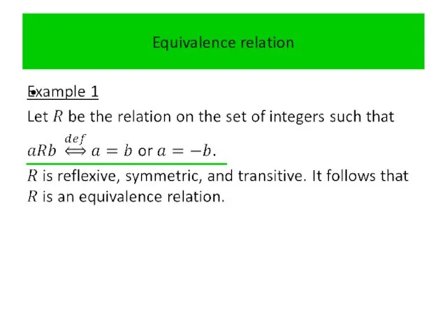 Equivalence relation