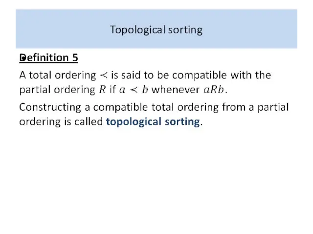 Topological sorting