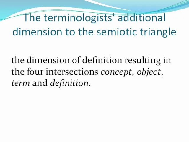 the dimension of definition resulting in the four intersections concept,