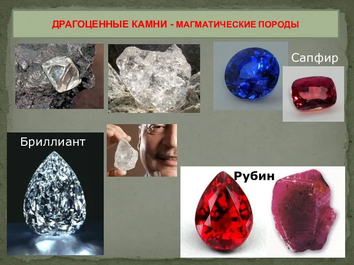 ДРАГОЦЕННЫЕ КАМНИ - МАГМАТИЧЕСКИЕ ПОРОДЫ Алмаз